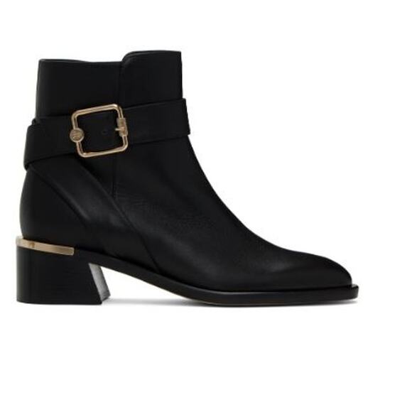JIMMY CHOO Black Clarice Boots black leather bootie size 39.5 US 9.5 - Picture 1 of 6